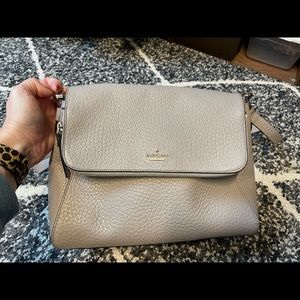 Kate Spade Grey Pebbled Leather Medium Crossbody - multistrap